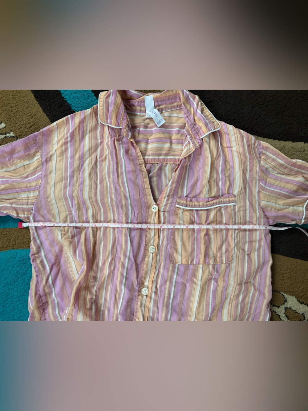 stars above Pink Orange & Cream Striped 3-Piece Pajama Set with Shorts and Pants - Picture 9 of 10